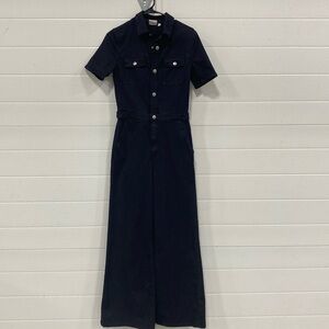 AG Adriano Goldschmied Florence denim flare jumpsuit. Size S